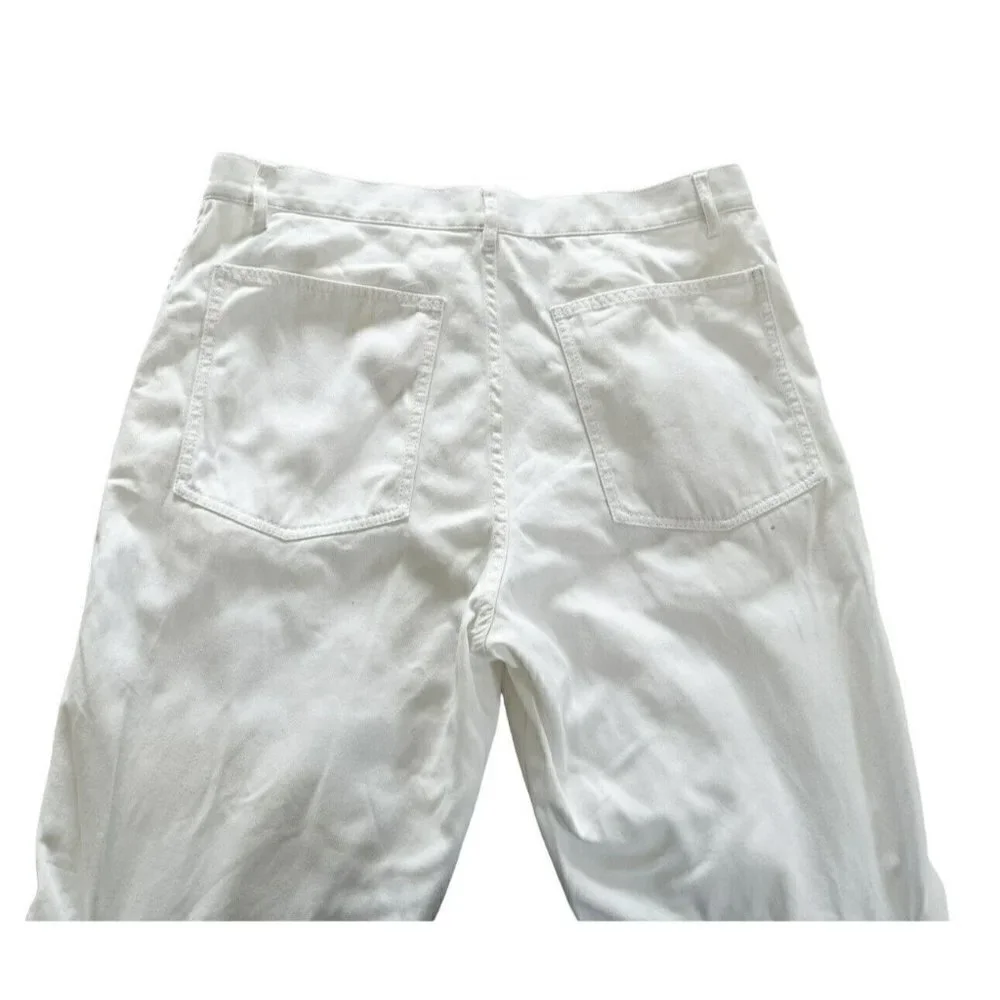 Comme Des Garcons Shirt Men's Sz L White Cotton & Corduroy Pants Torn Knees